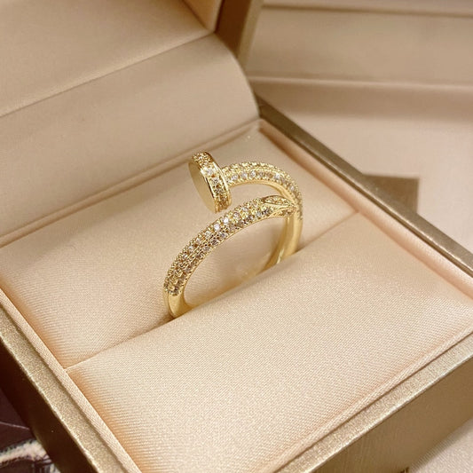 Cubic Zirconia Classic Korean Style Copper Zircon Ring