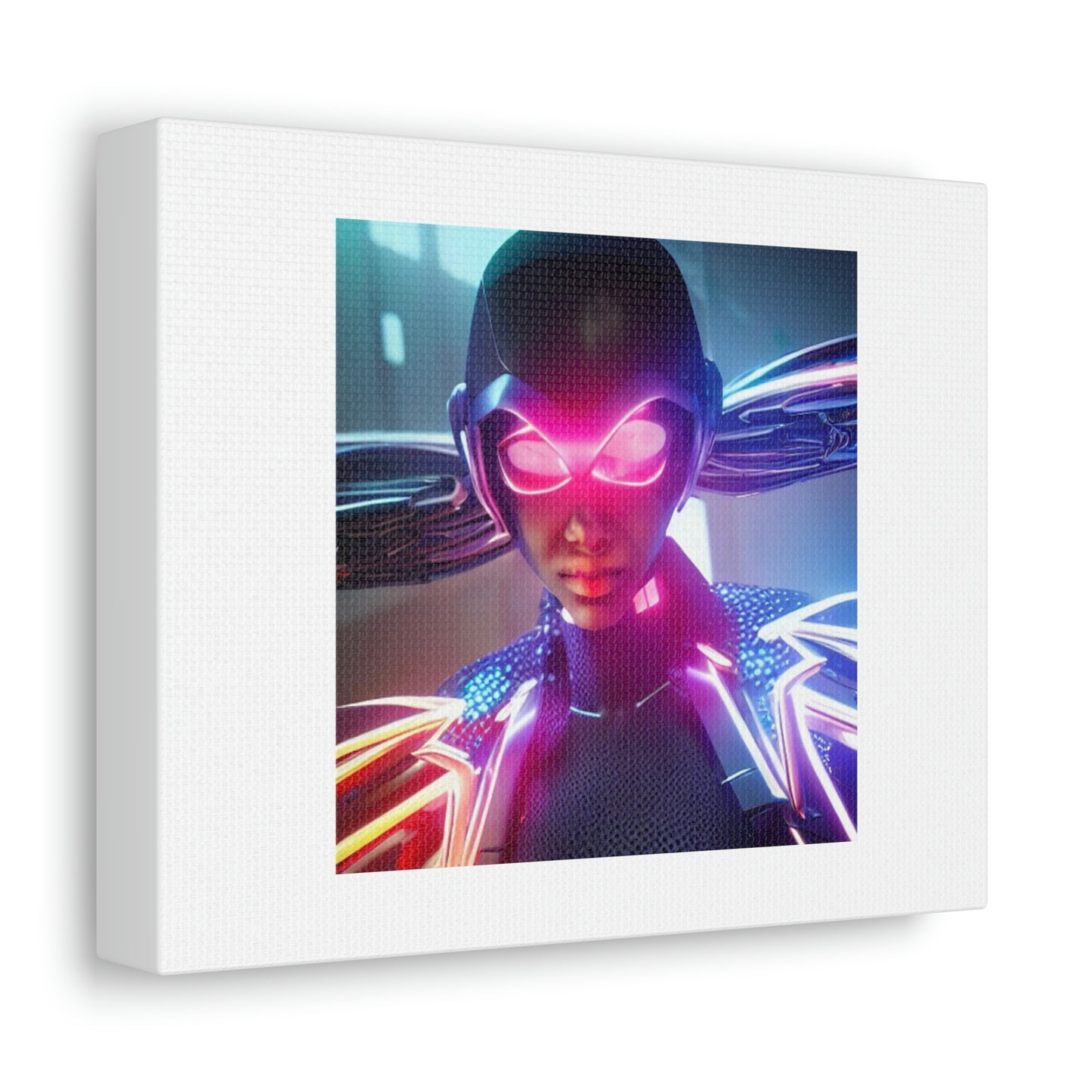 Superhero Named Quantum Quipper Digital Art 'Designed by AI' on Satin Canvas