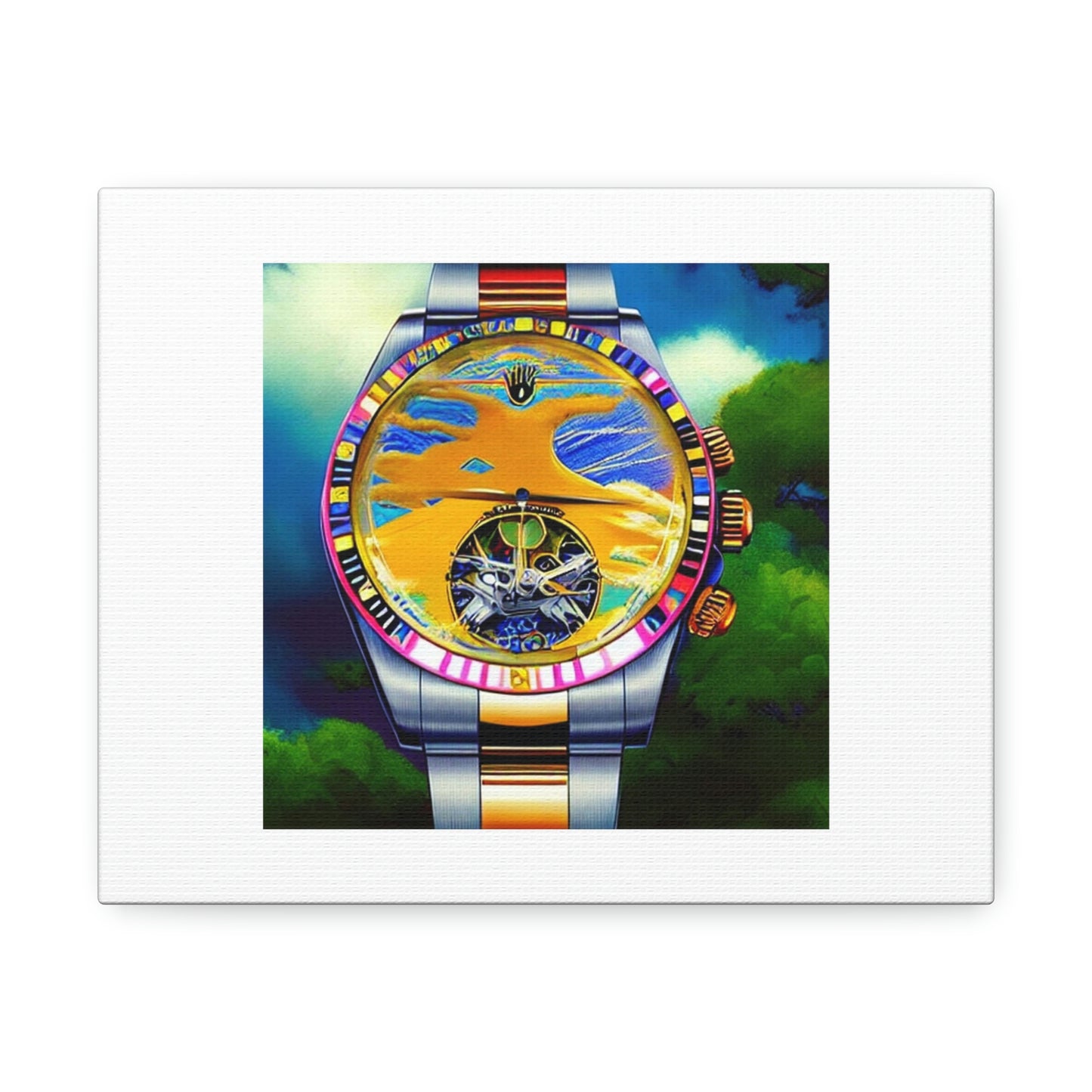 Rolex With Clouds And Airplane In Watch Face Digital Art 'Designed by AI'