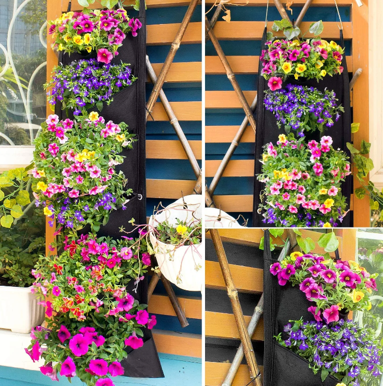 vertical hanging herb planter Indoor or Balcony Herb Garden, Vertical Hanging Garden Planter – Vireous.Shop
