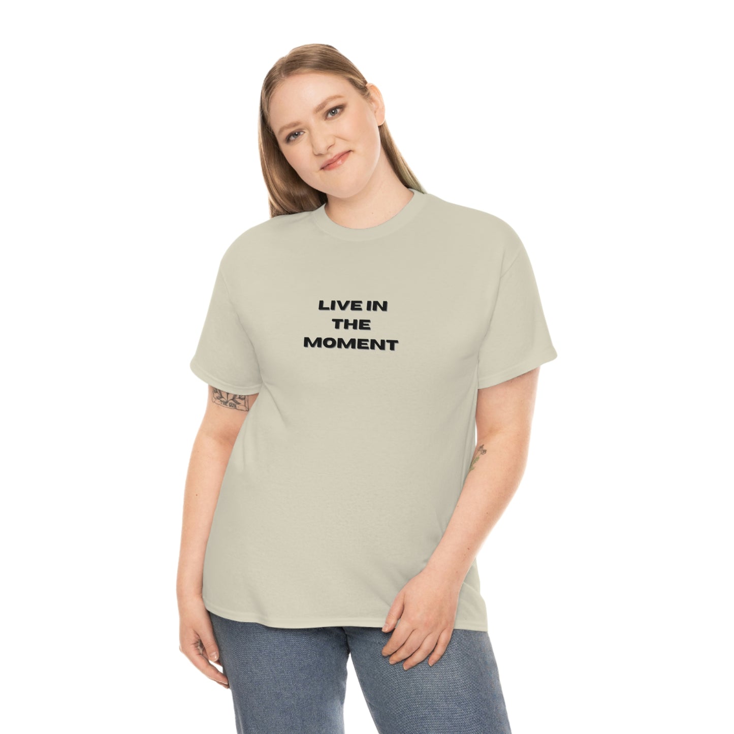 Live In The Moment T-shirt en coton épais Tailles unisexes Funny Women's Men's