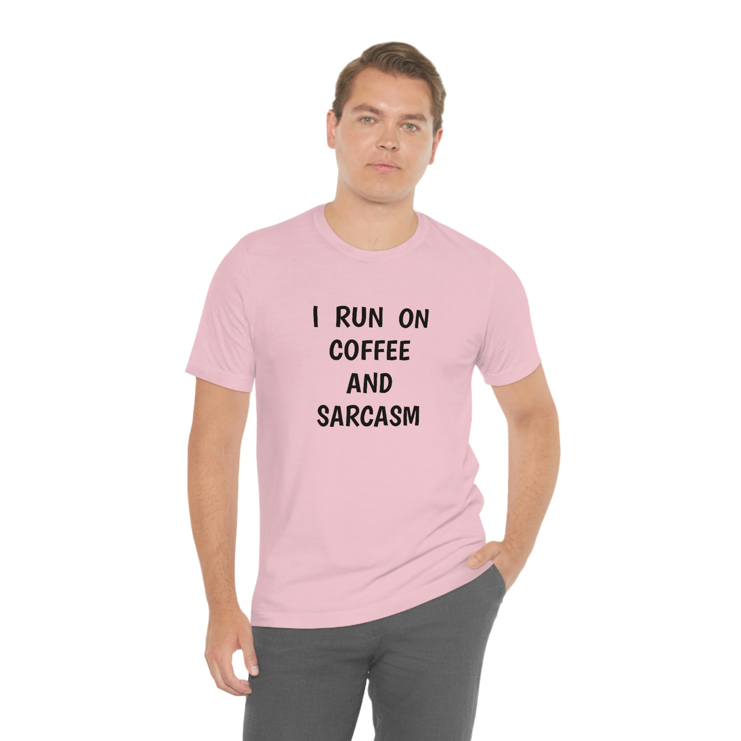 Je cours sur le café et le sarcasme Jersey T-shirt à manches courtes drôle