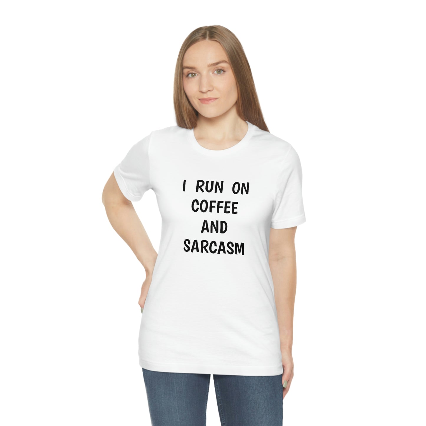 Je cours sur le café et le sarcasme Jersey T-shirt à manches courtes drôle