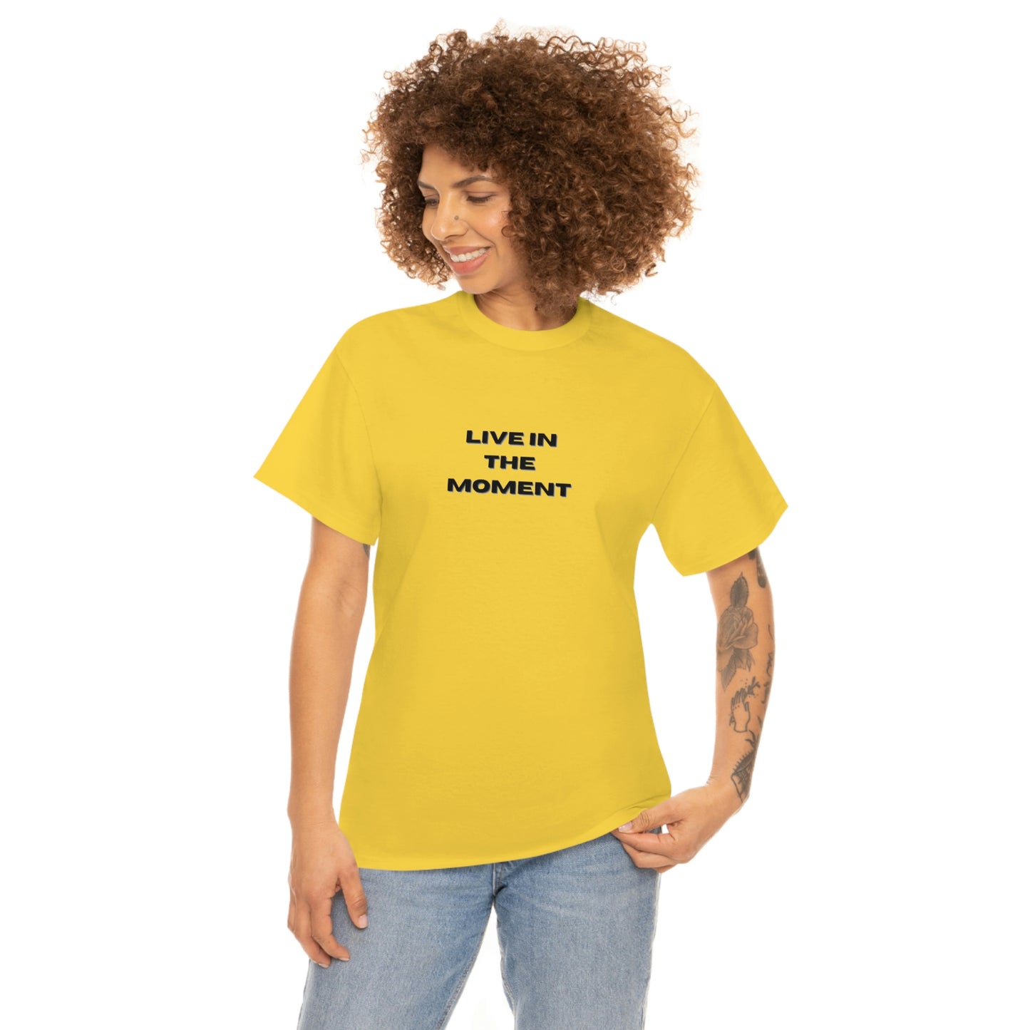 Live In The Moment T-shirt en coton épais Tailles unisexes Funny Women's Men's