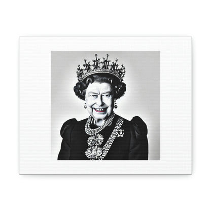 Queen Elizabeth Digital Art 'Designed by AI' on Satin Canvas, Stretched