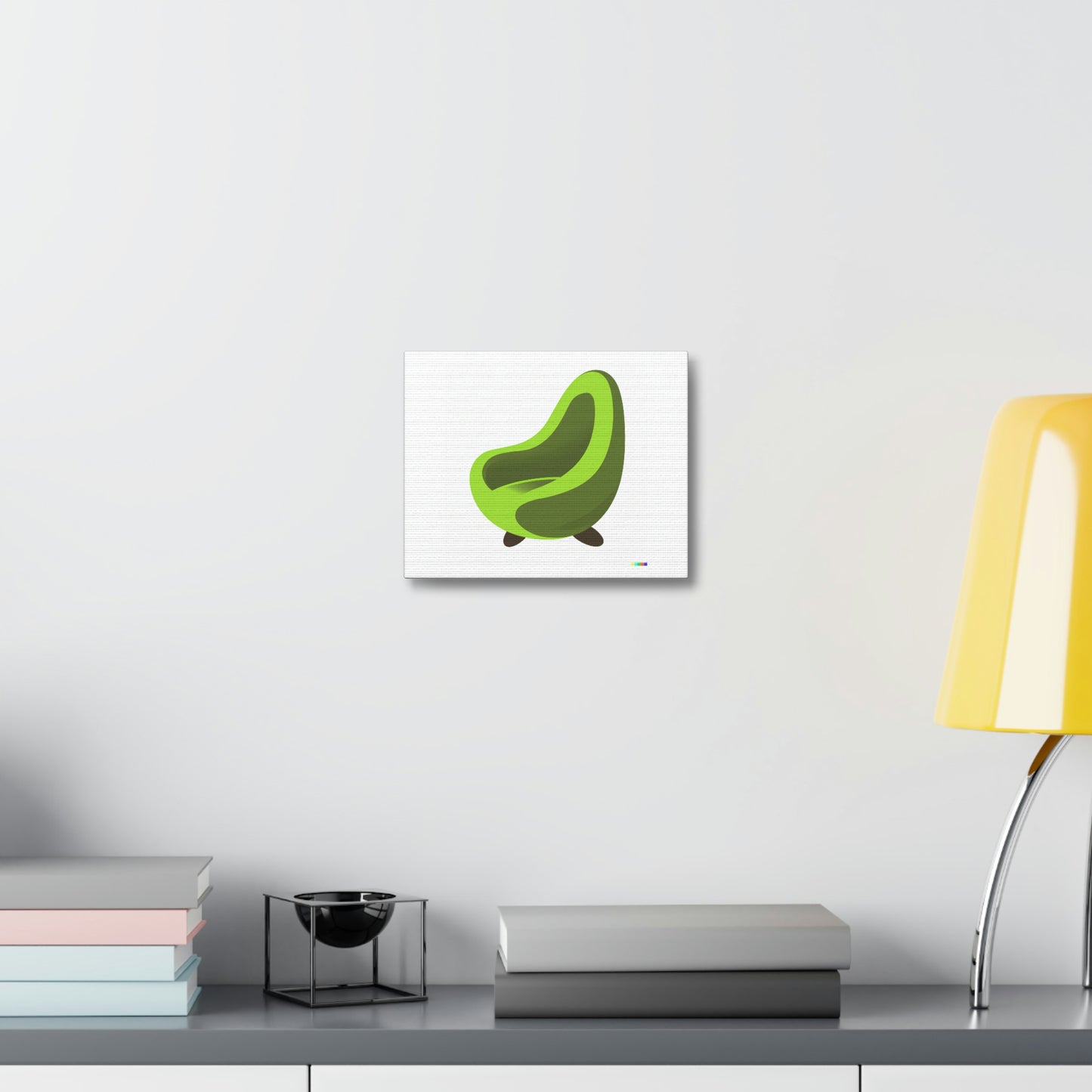 Armchair In The Shape Of An Avocado Digital Art 'Designed by AI' on Satin Canvas