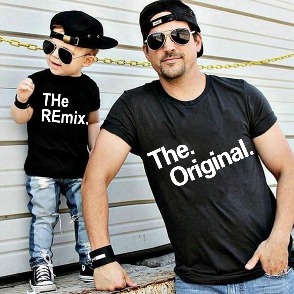 The Original and Remix Family Outfits Mom-Kid Dad-Kid T-Shirts