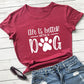 Life is Better With a Dog, Women's T-Shirt