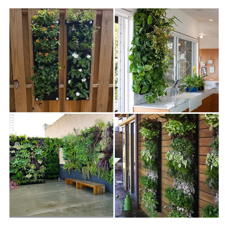 hanging wall herb planter Indoor or Balcony Herb Garden, Vertical Hanging Garden Planter – Vireous.Shop