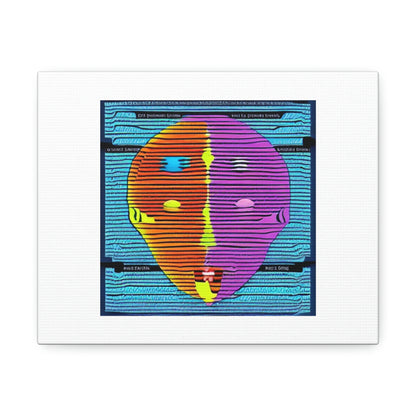 Mind Bending Graphic Digital Art 'Designed by AI' on Satin Canvas, Stretched