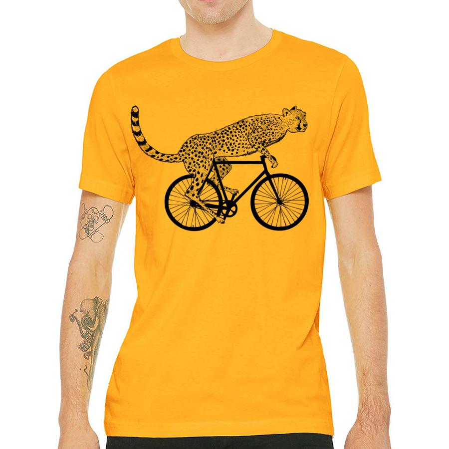 Cheetah on a Bicycle Cotton T-Shirt