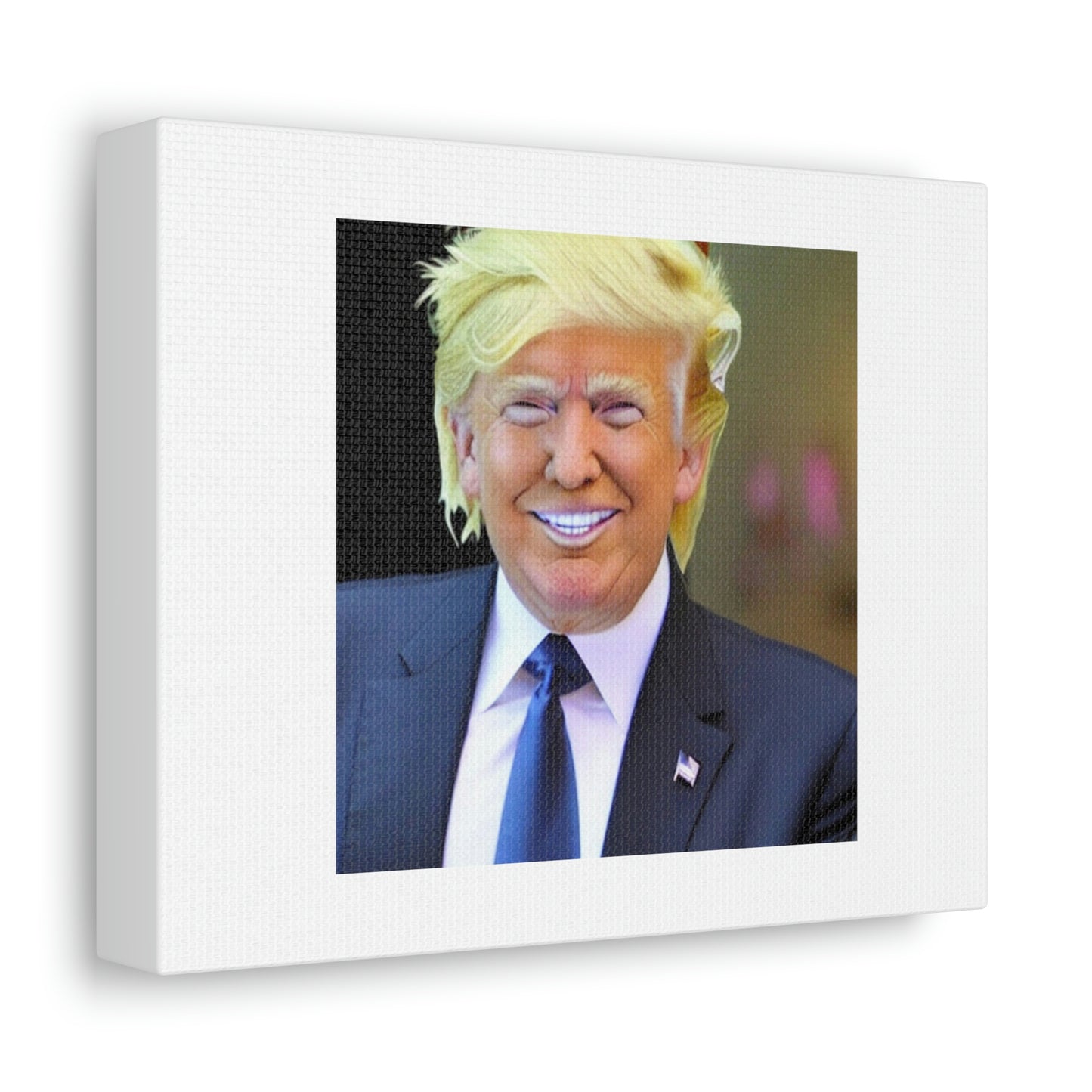 Donald Trump avec Cloud Strife Hairstyle Digital Art 'Conçu par AI' sur toile