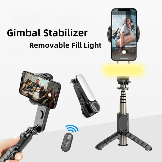 Lampe de remplissage et trépied avec stabilisateur de cardan multifonction portable avec télécommande