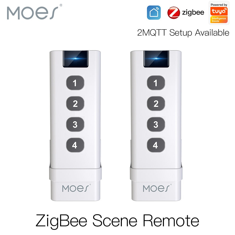 Moes Tuya Smart Life ZigBee Smart Home Commutateur sans fil 4 gangs Télécommande Tuya Zigbee Hub requis Aucune limite pour contrôler l'appareil domestique 