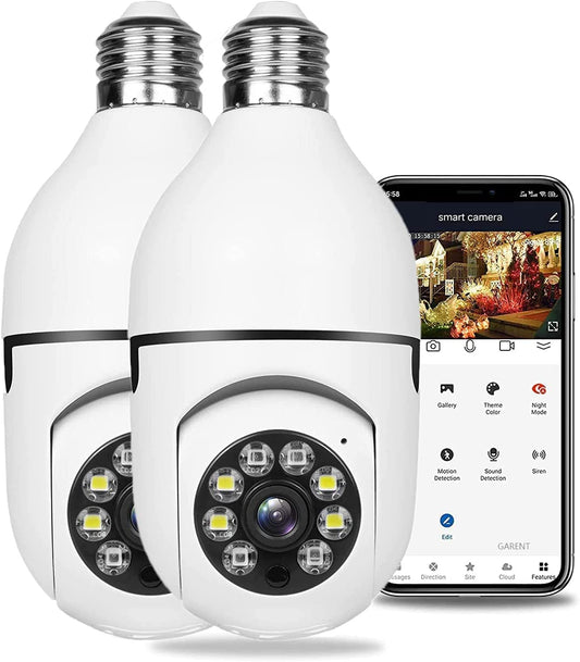 Night Vision Security Camera By Panorama™ Install Into Light Socket Best Price With Audio Function