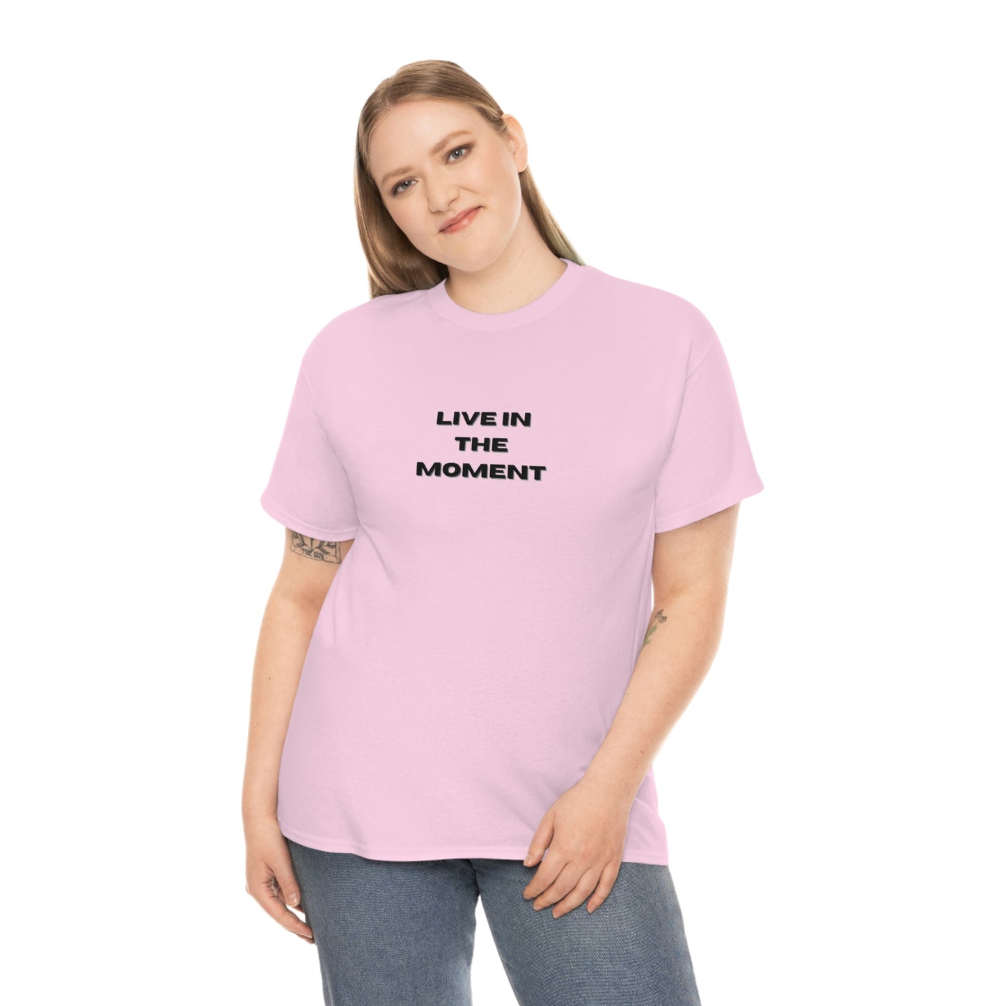 Live In The Moment T-shirt en coton épais Tailles unisexes Funny Women's Men's