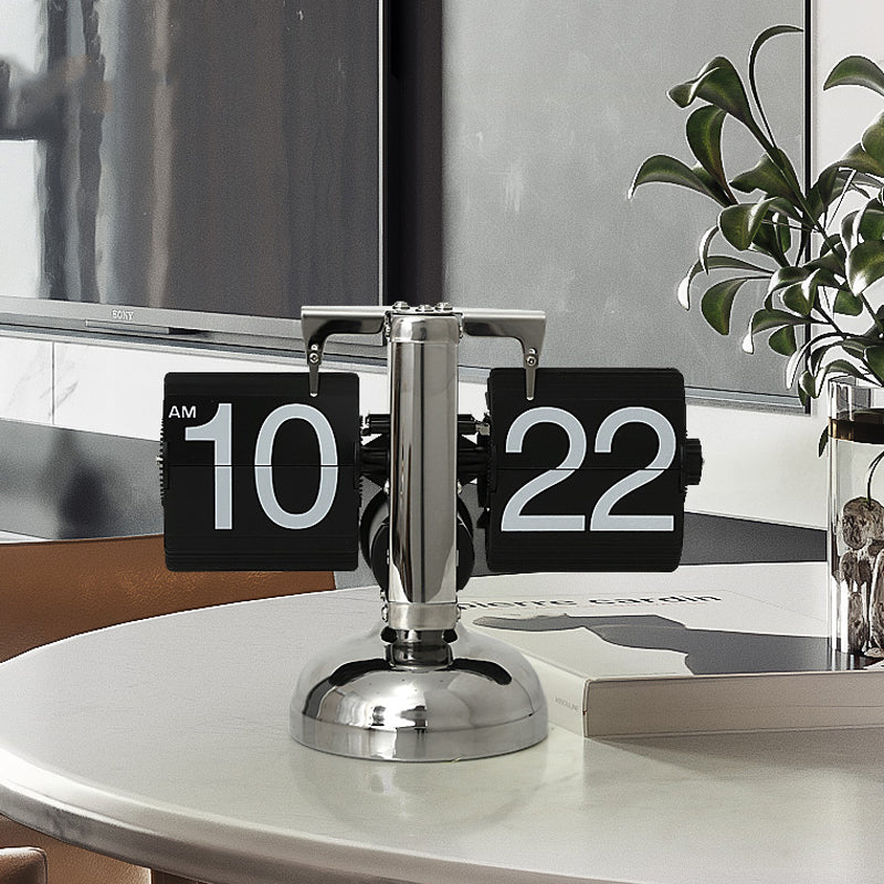 Classical Mechanical Table Clock Rolodex Style