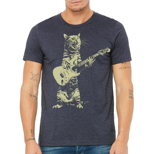 Rock & Roll Cat Guitar Cotton T-Shirt