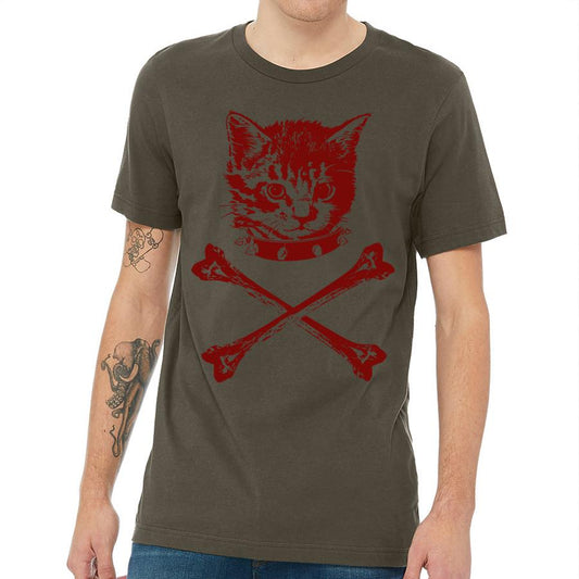 Danger Kitty Cross Bones Cotton T-Shirt