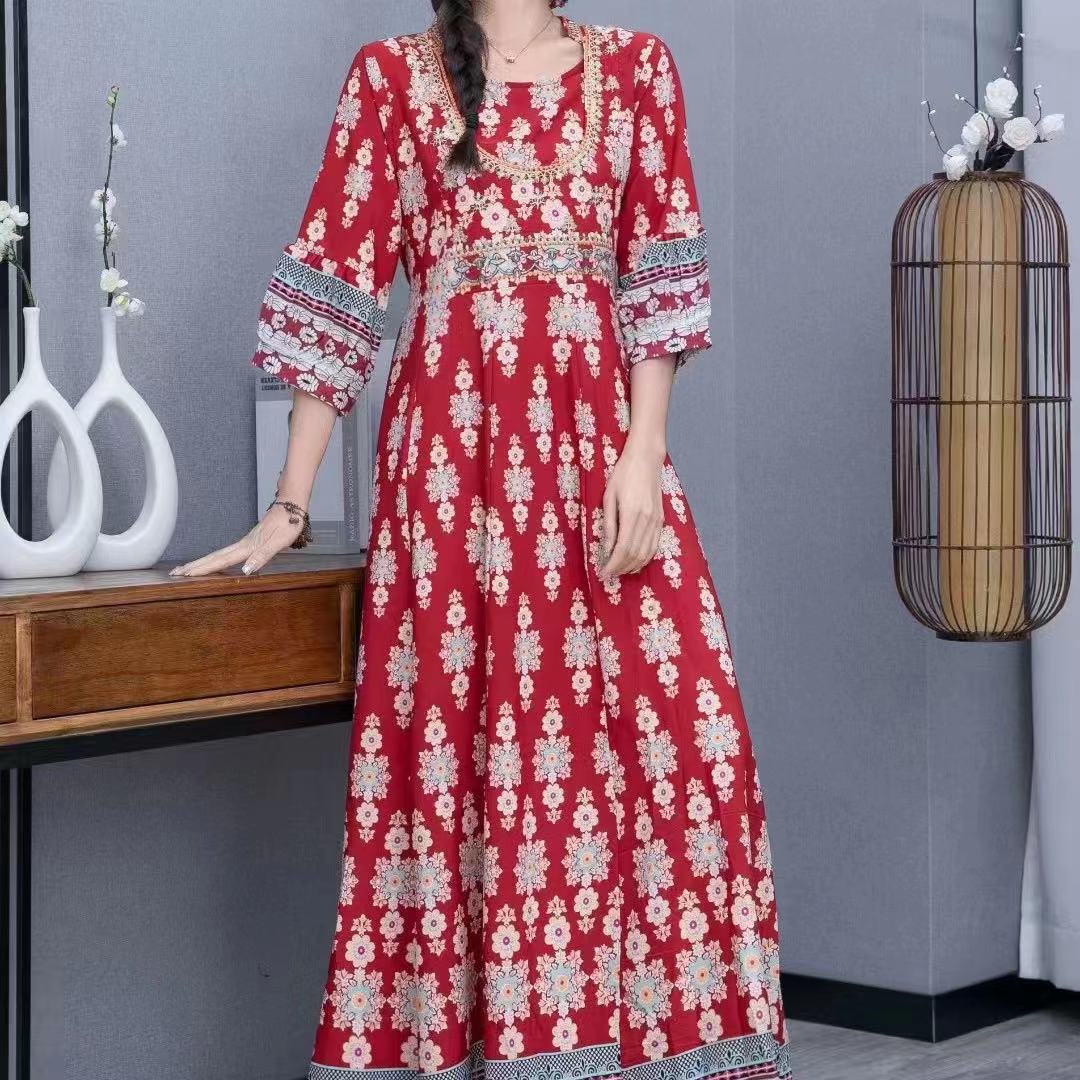 National Style Dress Summer Travel Thailand India Nepal Long Cool Travel Dress