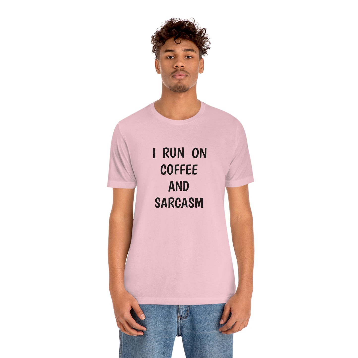 Je cours sur le café et le sarcasme Jersey T-shirt à manches courtes drôle