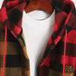 Men's Plaid Hooded Warm Long Sleeve Sweatshirt