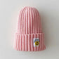 Baby Toddler Ribbed Knit Smile Face Beanie 'LOVE SMILE'