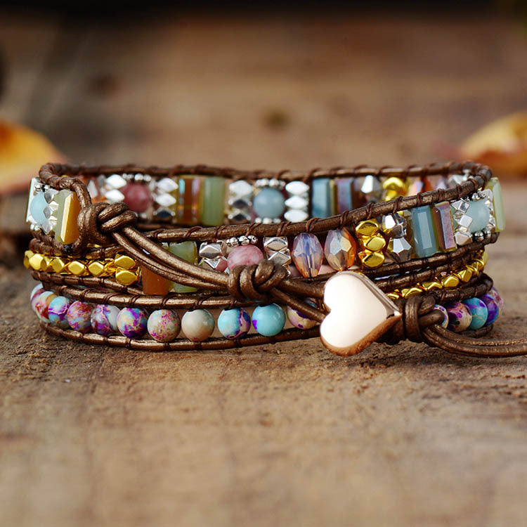 Bohemian Multi-Layer Beaded Natural Gemstone Women's Bracelet