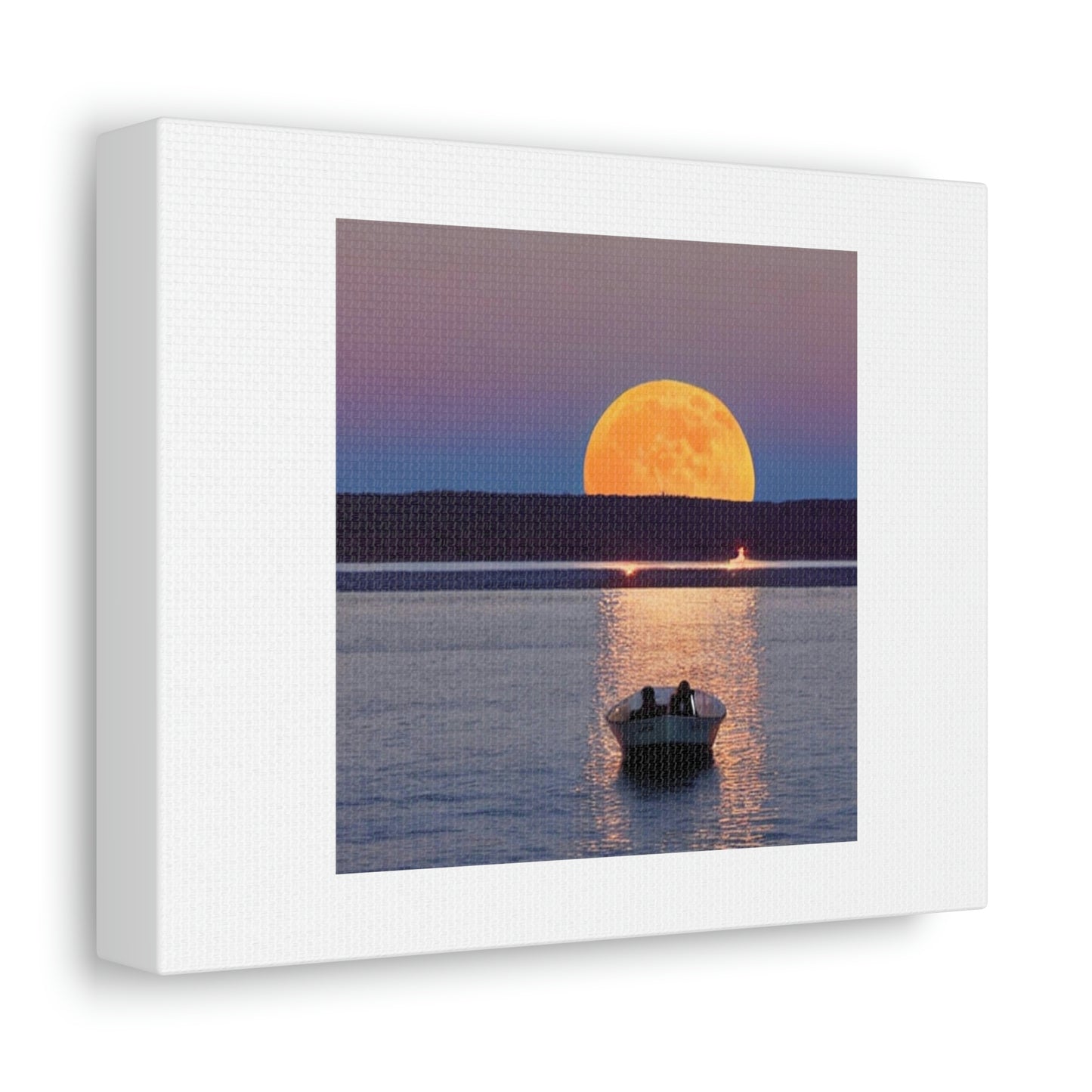 Moon With Eyes Driving Boat Digital Art 'Designed by AI' sur toile satinée