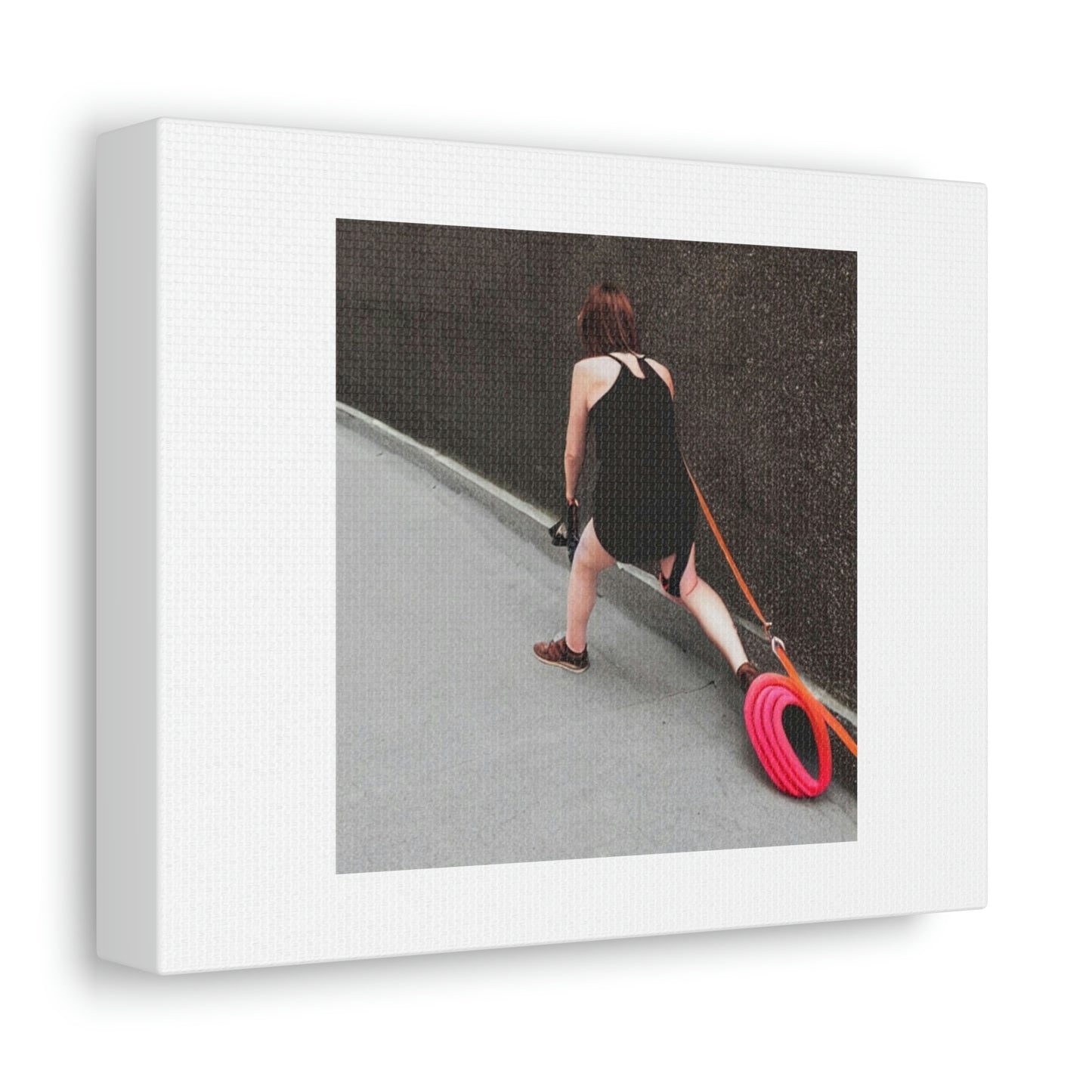 Woman Crawling On A Leash Digital Art 'Designed by AI' on Satin Canvas