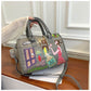 Cross Body Patchwork Embroidered Tablet-Friendly Boston Bag