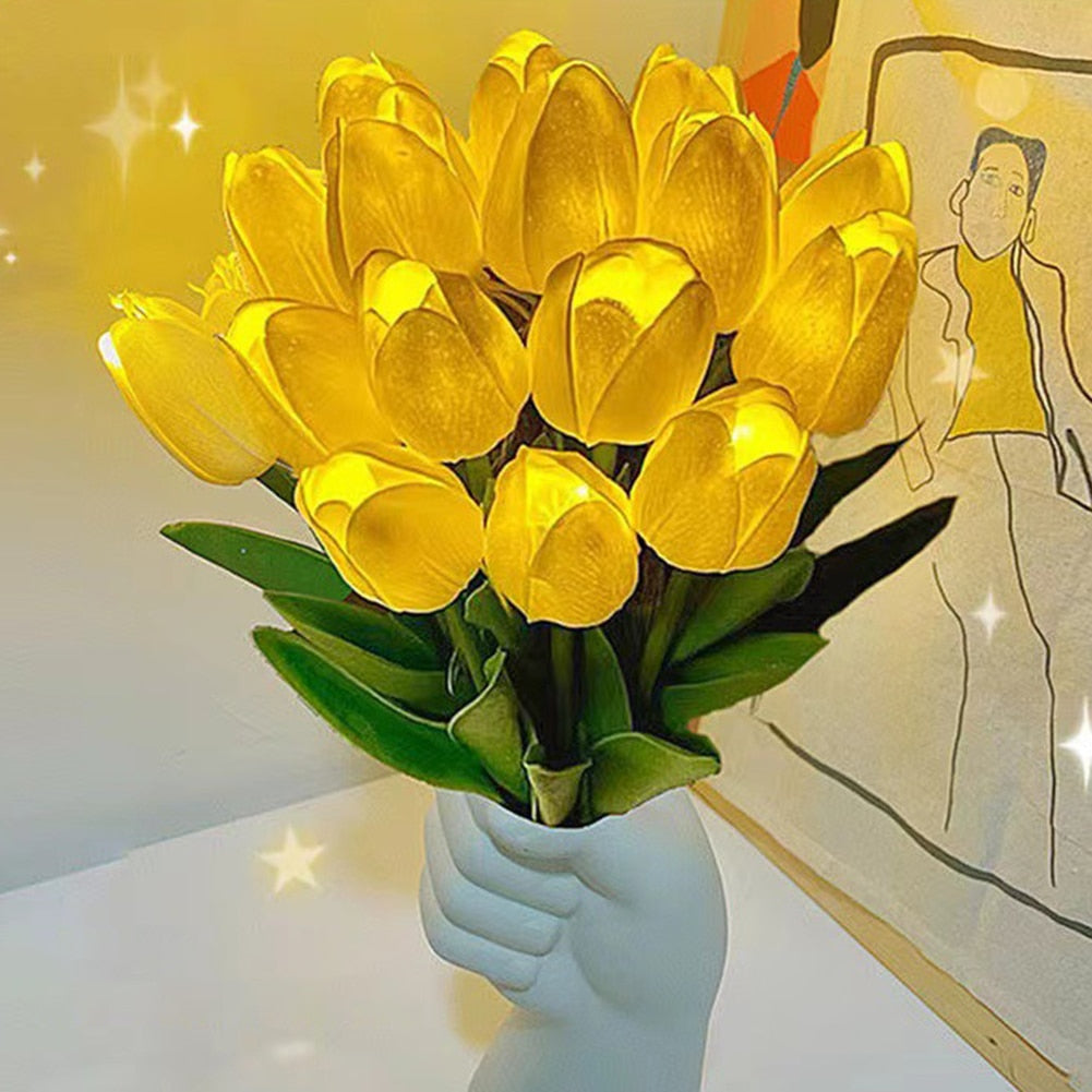 Lampe de table LED bouquet de tulipes