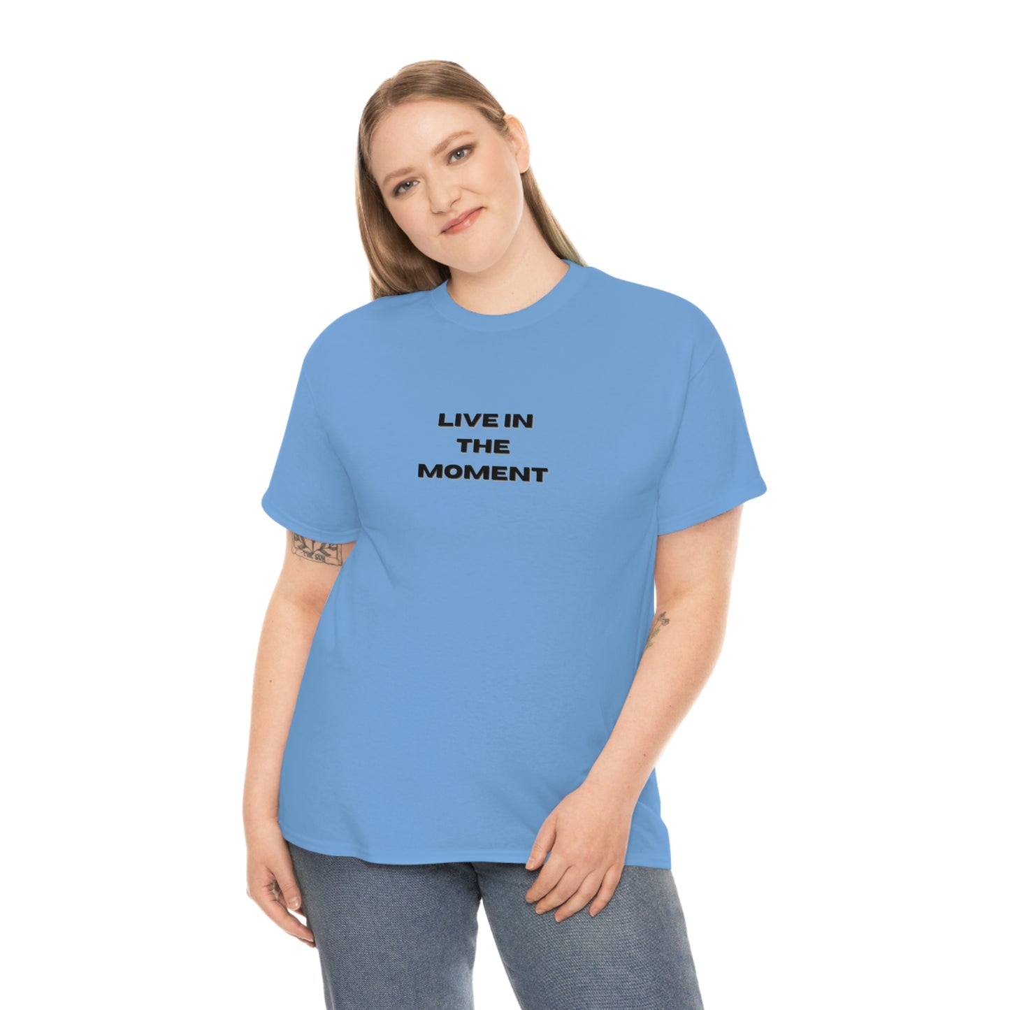 Live In The Moment T-shirt en coton épais Tailles unisexes Funny Women's Men's