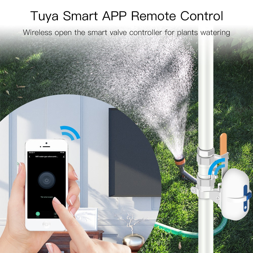 Moes Tuya スマート Wi-Fi ZigBee エスケープオブ水検出器自動遮断バルブコントローラースマートライフアプリリモコン Alexa Google ホーム付き