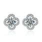 Four Leaf Clover Moissanite Stud Earrings