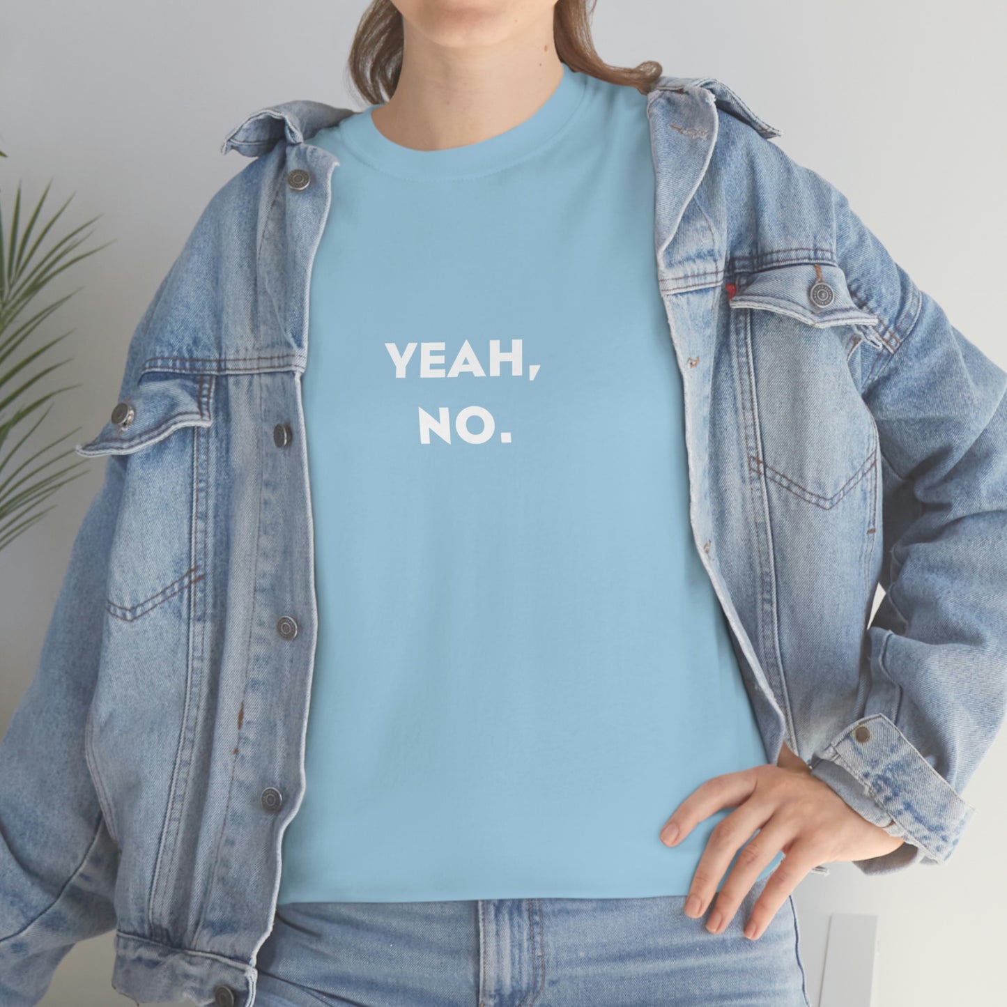Yeah, No! Heavy Cotton T-Shirt Funny Ironic. Student Top