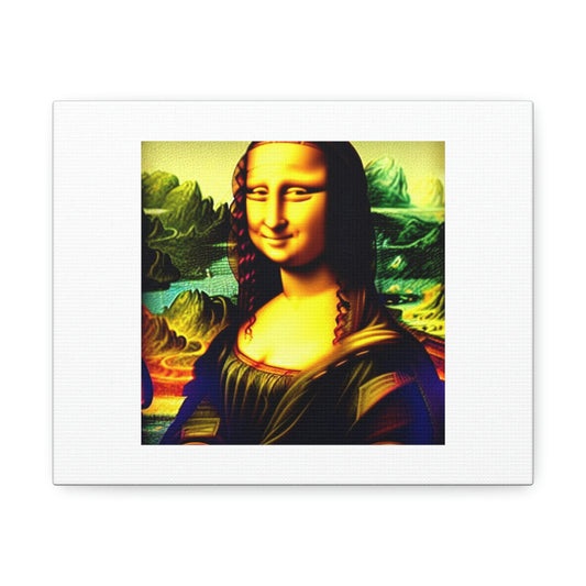 21st Century Mona Lisa Digital Art 'Designed by AI' on Satin Canvas, Stretched