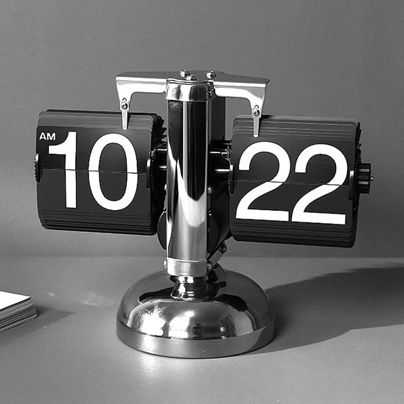 Classical Mechanical Table Clock Rolodex Style