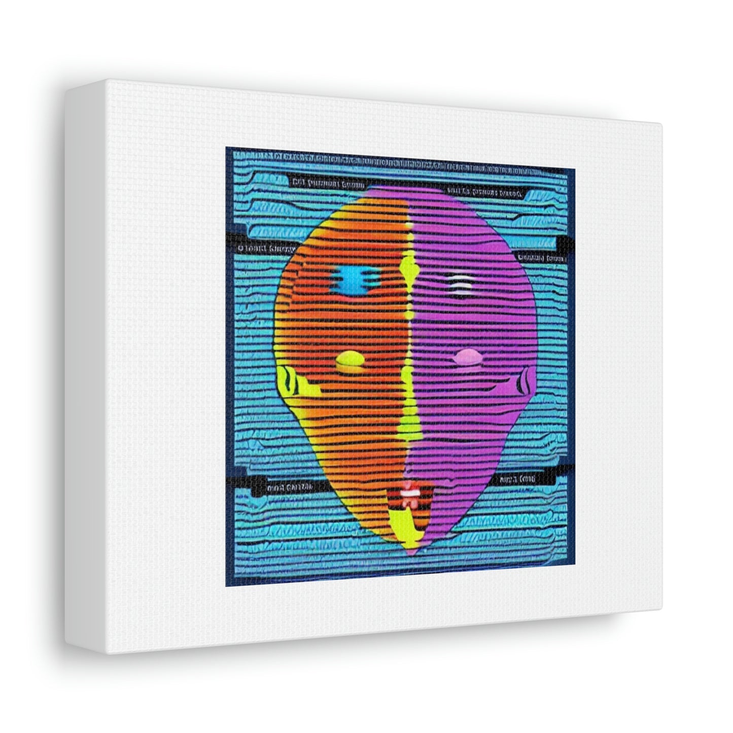 Mind Bending Graphic Digital Art 'Designed by AI' on Satin Canvas, Stretched