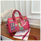 Cross Body Patchwork Embroidered Tablet-Friendly Boston Bag