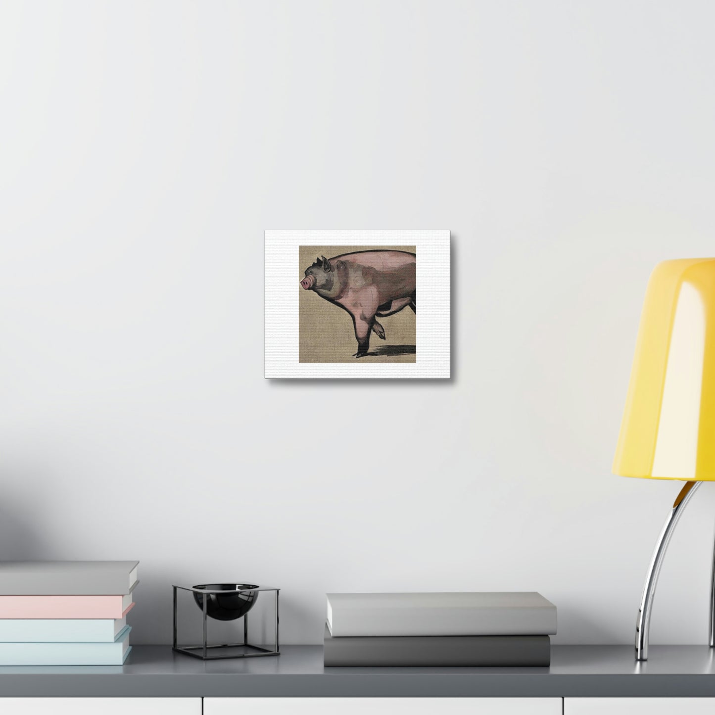 Human Pig Digital Art 'Designed by AI' on Satin Canvas, Stretched