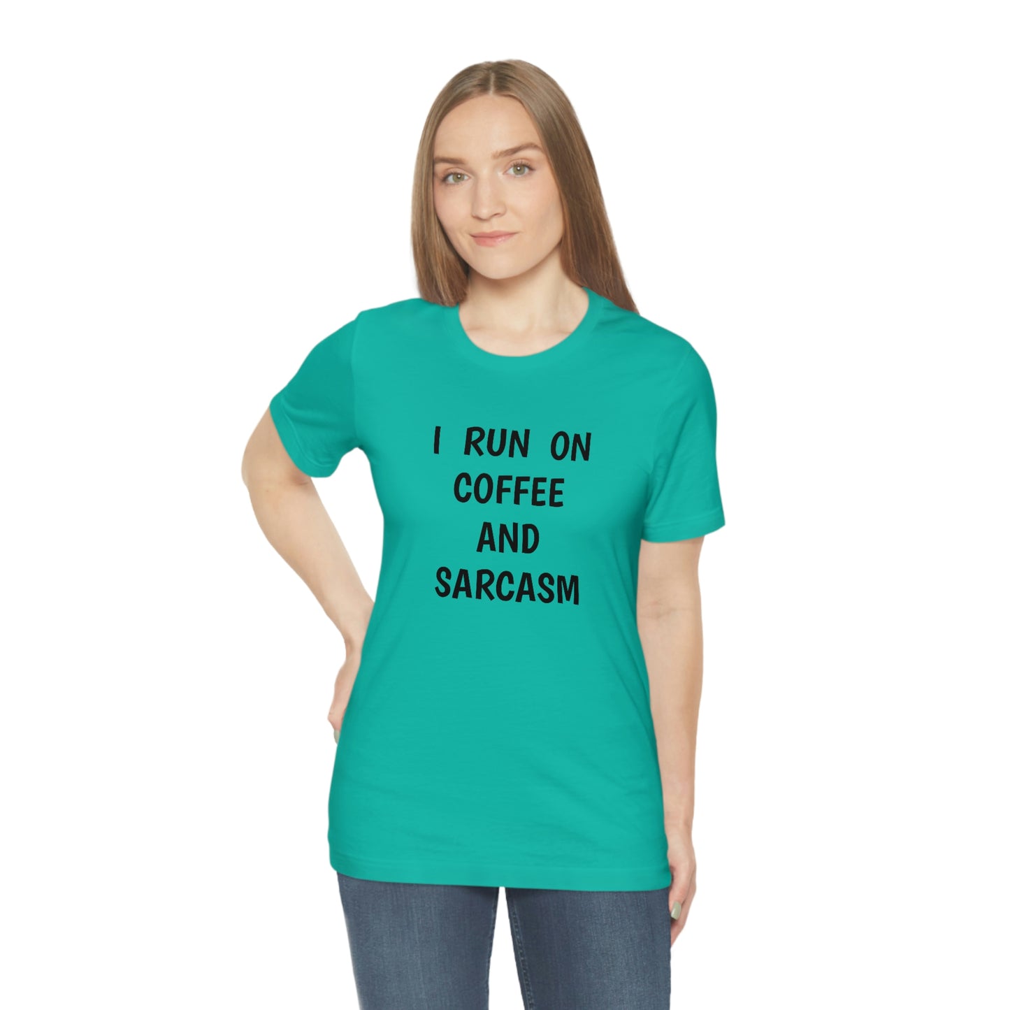 Je cours sur le café et le sarcasme Jersey T-shirt à manches courtes drôle