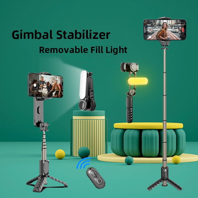 Lampe de remplissage et trépied avec stabilisateur de cardan multifonction portable avec télécommande