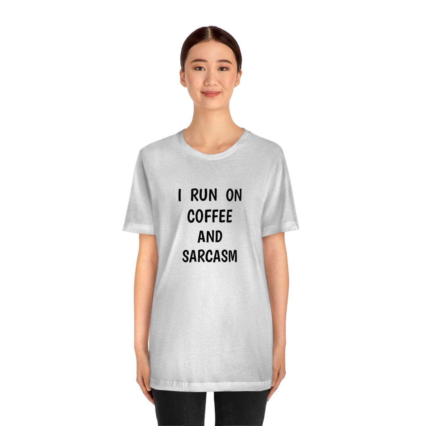 Je cours sur le café et le sarcasme Jersey T-shirt à manches courtes drôle